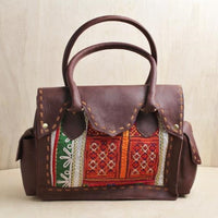 India Scalloped Edge Leather Bag