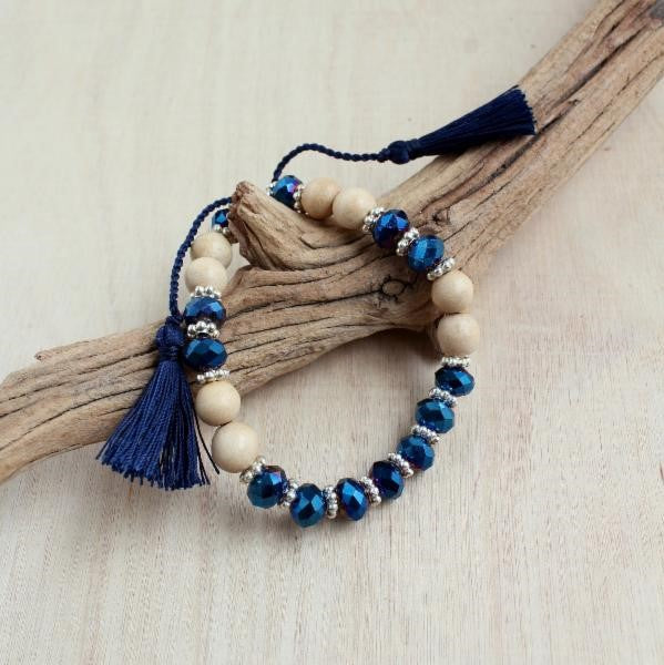 Wood and Crystal Bracelet | Shop Bali Queen