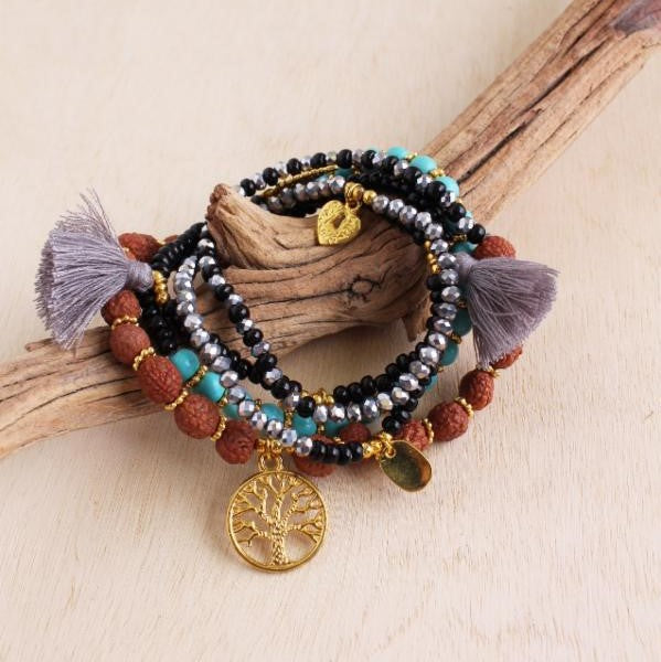Stretch Mala Wrap Charm Bracelet / Necklace | Shop Bali Queen