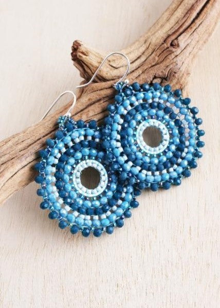 Thai Round Crystal Earrings