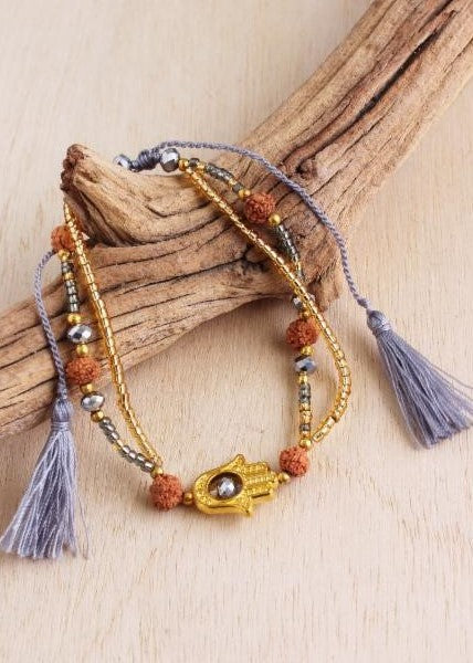 Golden Hamsa Pull Bracelet