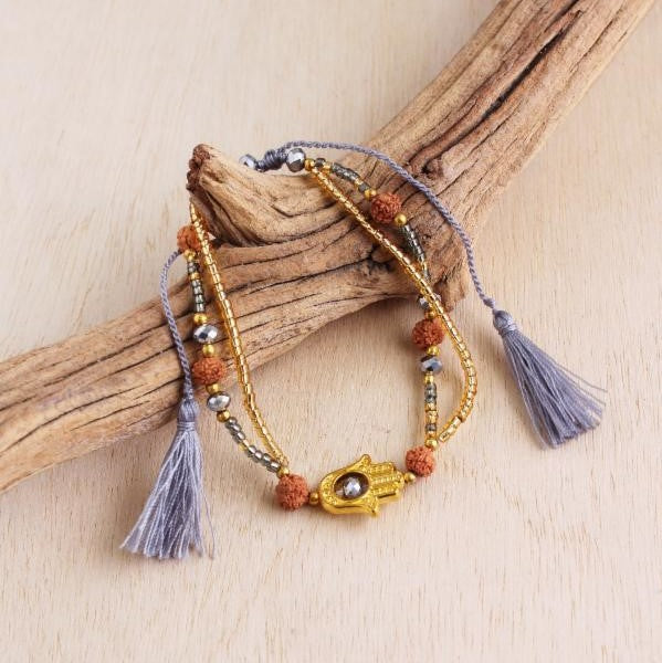 Golden Hamsa Pull Bracelet