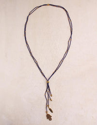 Golden Hamsa & Feather Necklace