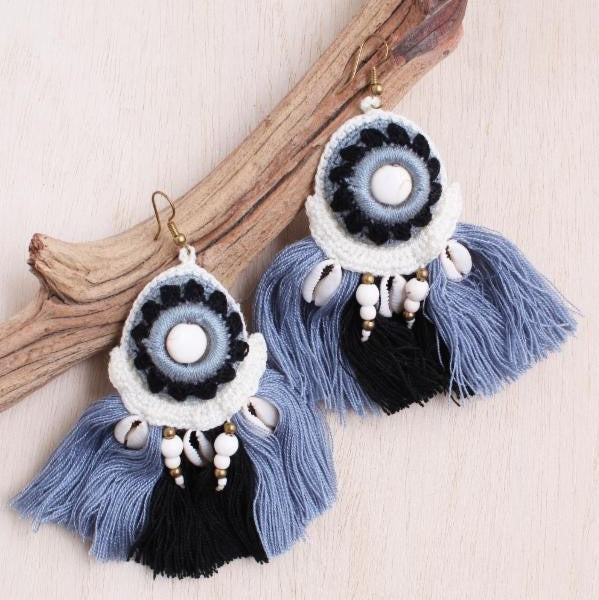Crochet Fan Earrings