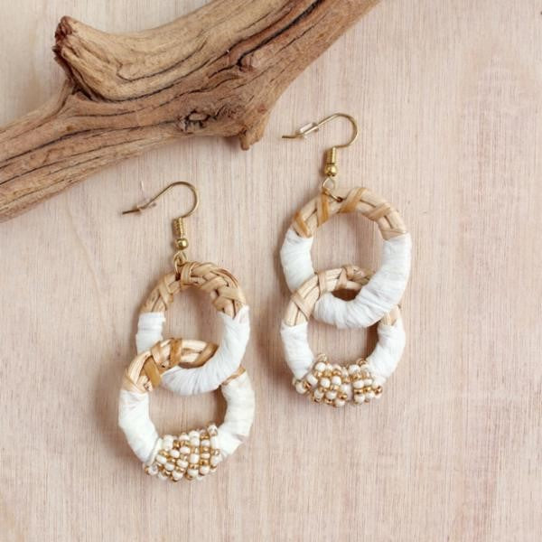 Raffia Link Earrings | Shop Bali Queen