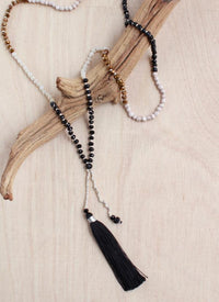 Tiny Crystal Tassel Necklace