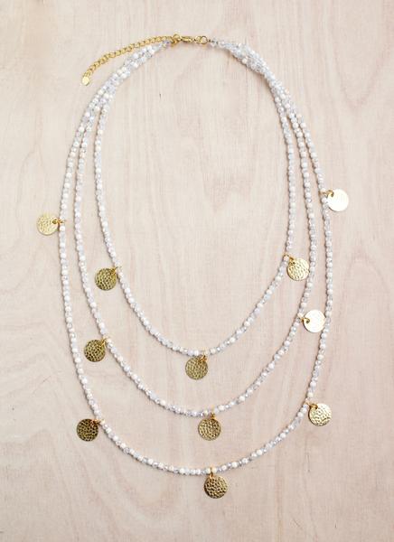 Thai Triple Strand Golden Coin Necklace