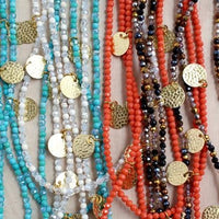 Thai Triple Strand Golden Coin Necklace