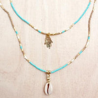 Double Layer Hamsa Shell Necklace | Shop Bali Queen