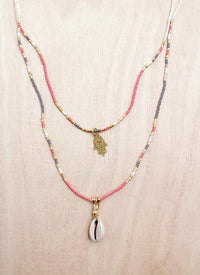 Double Layer Hamsa Shell Necklace | Shop Bali Queen