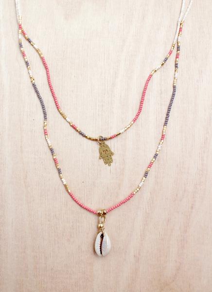 Double Layer Hamsa Shell Necklace | Shop Bali Queen