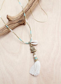 Buddha Shell Tassel Necklace | Shop Bali Queen