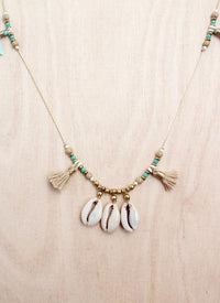Triple Shell Tassel Necklace | Shop Bali Queen