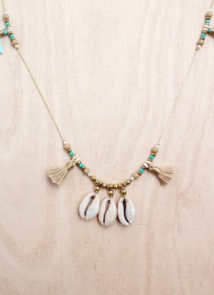 Triple Shell Tassel Necklace | Shop Bali Queen