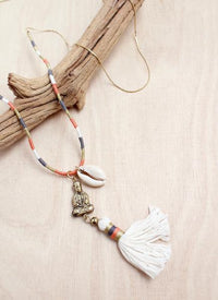 Buddha Shell Tassel Necklace