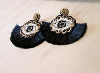 Evil Eye Fan Tassel Earrings | Shop Bali Queen