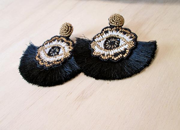 Evil Eye Fan Tassel Earrings | Shop Bali Queen
