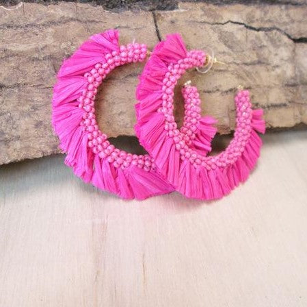 Raffia Hoop Earrings | Shop Bali Queen