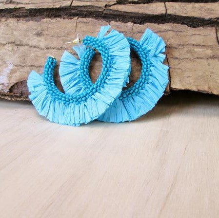 Raffia Hoop Earrings | Shop Bali Queen
