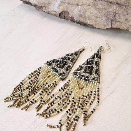 Jungle Print Fringe Earrings | Shop Bali Queen