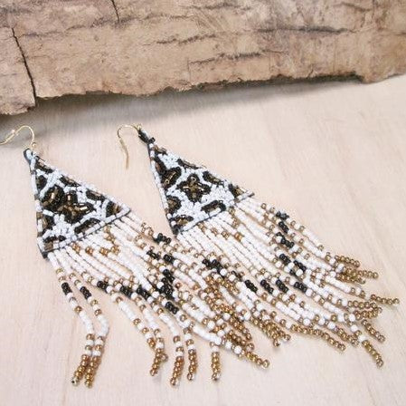 Jungle Print Fringe Earrings | Shop Bali Queen