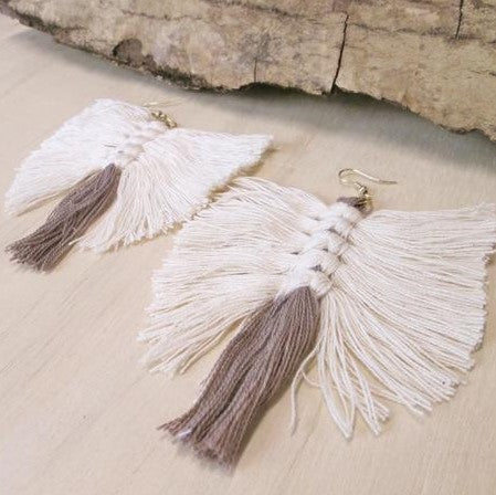 Macrame Angel Wing Earrings | Shop Bali Queen