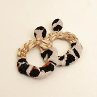 Raffia Animal Print Earrings