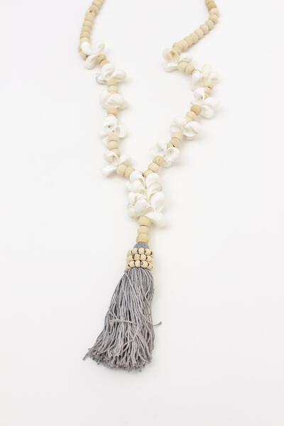 Shell Flower Tassel Necklace