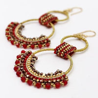 Thai 2 Ring Crystal Earrings