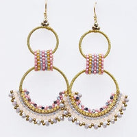 Thai 2 Ring Crystal Earrings