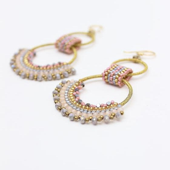 Thai 2 Ring Crystal Earrings