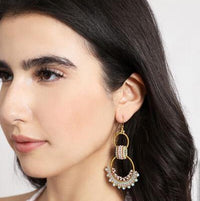 Thai 2 Ring Crystal Earrings