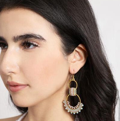 Thai 2 Ring Crystal Earrings