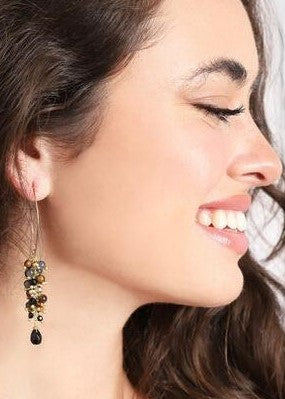 Thai Beaded Cluster Earrings