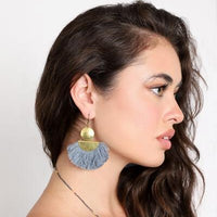 Golden Fan Fringe Earring