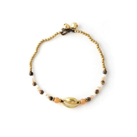 Cowrie Shell Stone & Gold Bracelet 4-Pack | Shop Bali Queen
