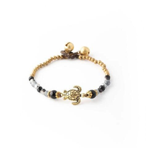 Turtle Stone & Gold Bracelet 4-Pack
