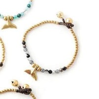 Whale Tail Stone & Gold Bracelet