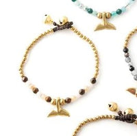 Whale Tail Stone & Gold Bracelet