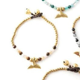 Whale Tail Stone & Gold Bracelet