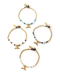 Whale Tail Stone & Gold Bracelet