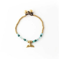 Whale Tail Stone & Gold Anklet 4-Pack
