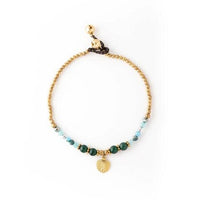 Sunrise Shell Stone & Gold Anklet 4-Pack