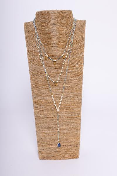 Leaf & Gemstone 3-Tier Necklace | Shop Bali Queen
