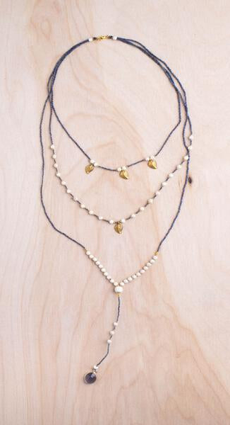 Leaf & Gemstone 3-Tier Necklace | Shop Bali Queen