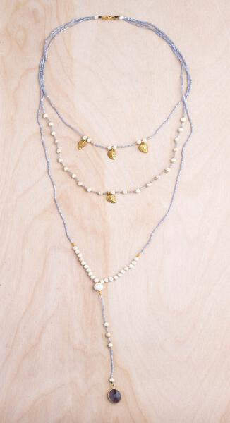 Leaf & Gemstone 3-Tier Necklace | Shop Bali Queen