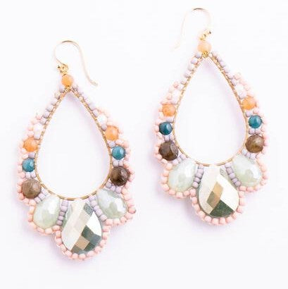 Thai Crystal Scalloped Earrings