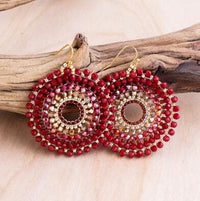 Thai Round Crystal Earrings