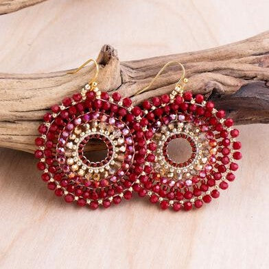 Thai Round Crystal Earrings