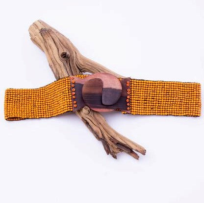 Solid Beaded Stretch Belt